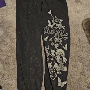Trendy Black Graphic Joggers